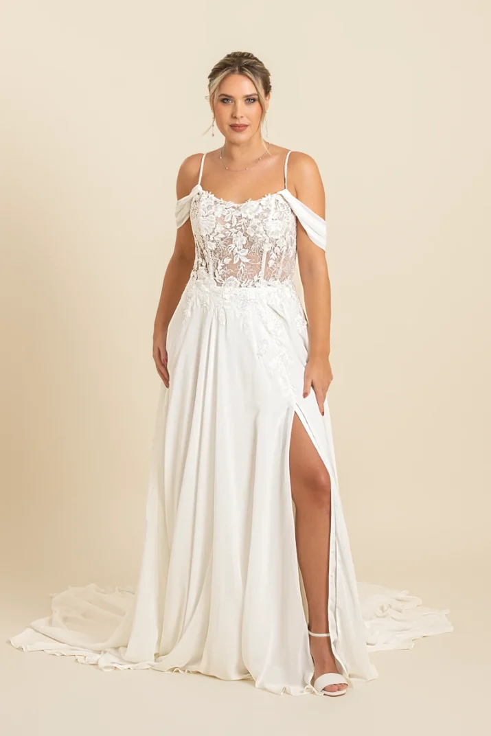 romantische trouwjurk met mouwtje