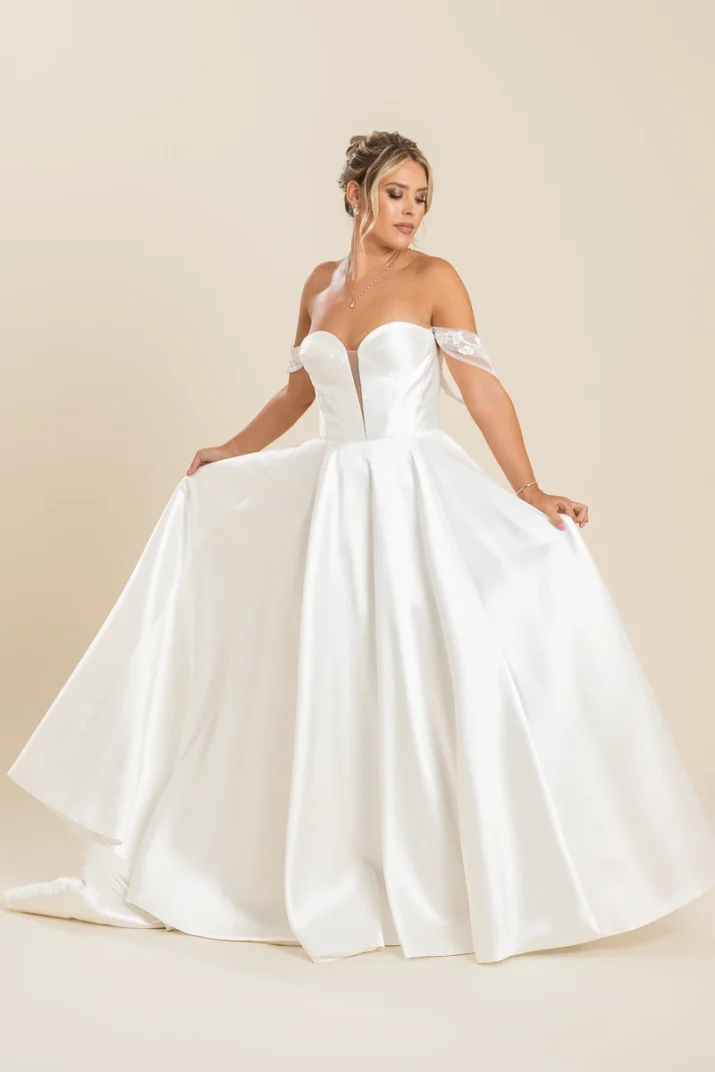 off shoulder trouwjurk