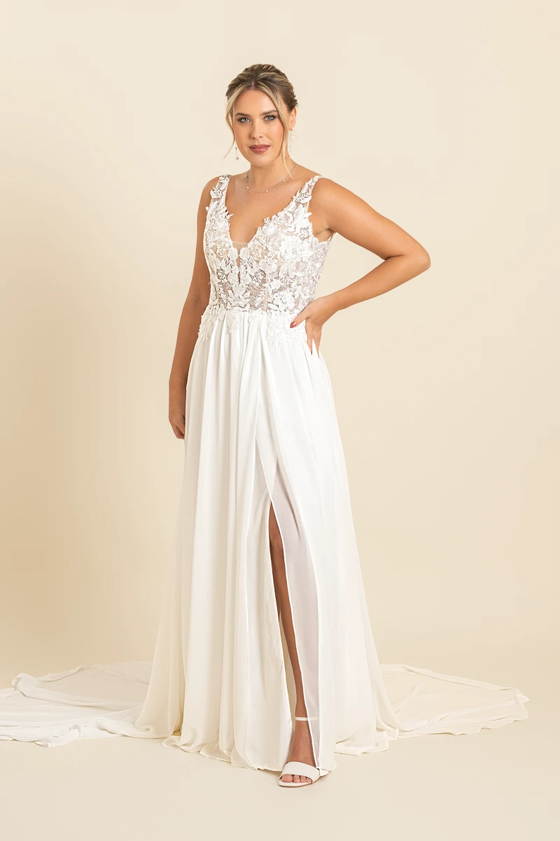 boho trouwjurk met split