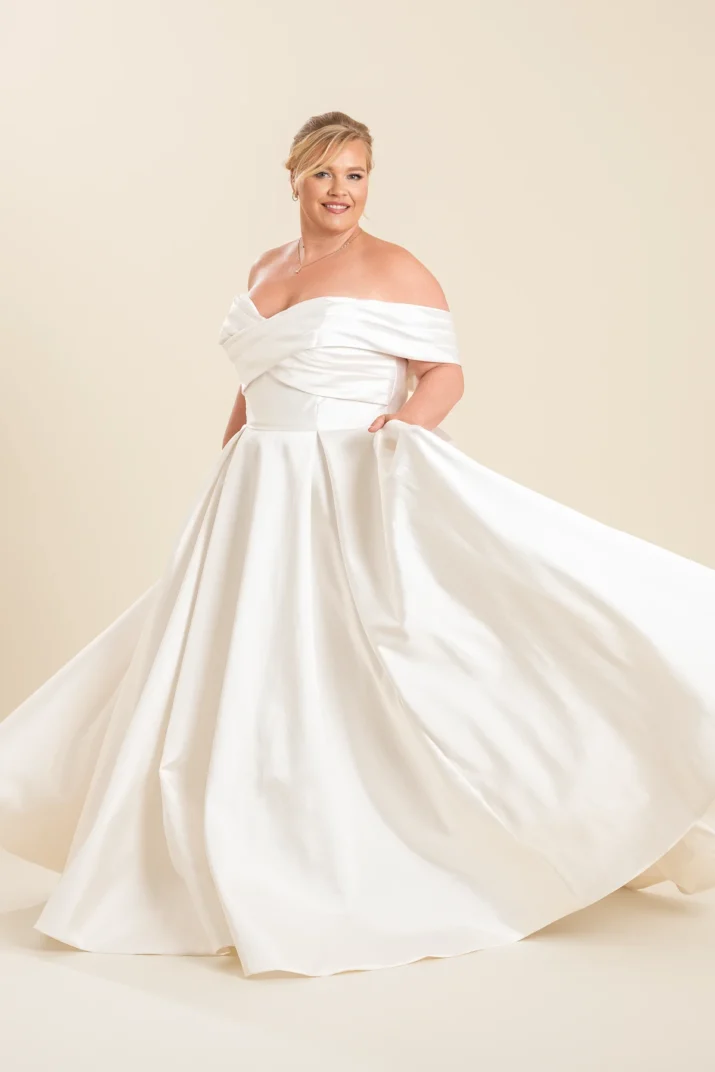 plussize mikado trouwjurk